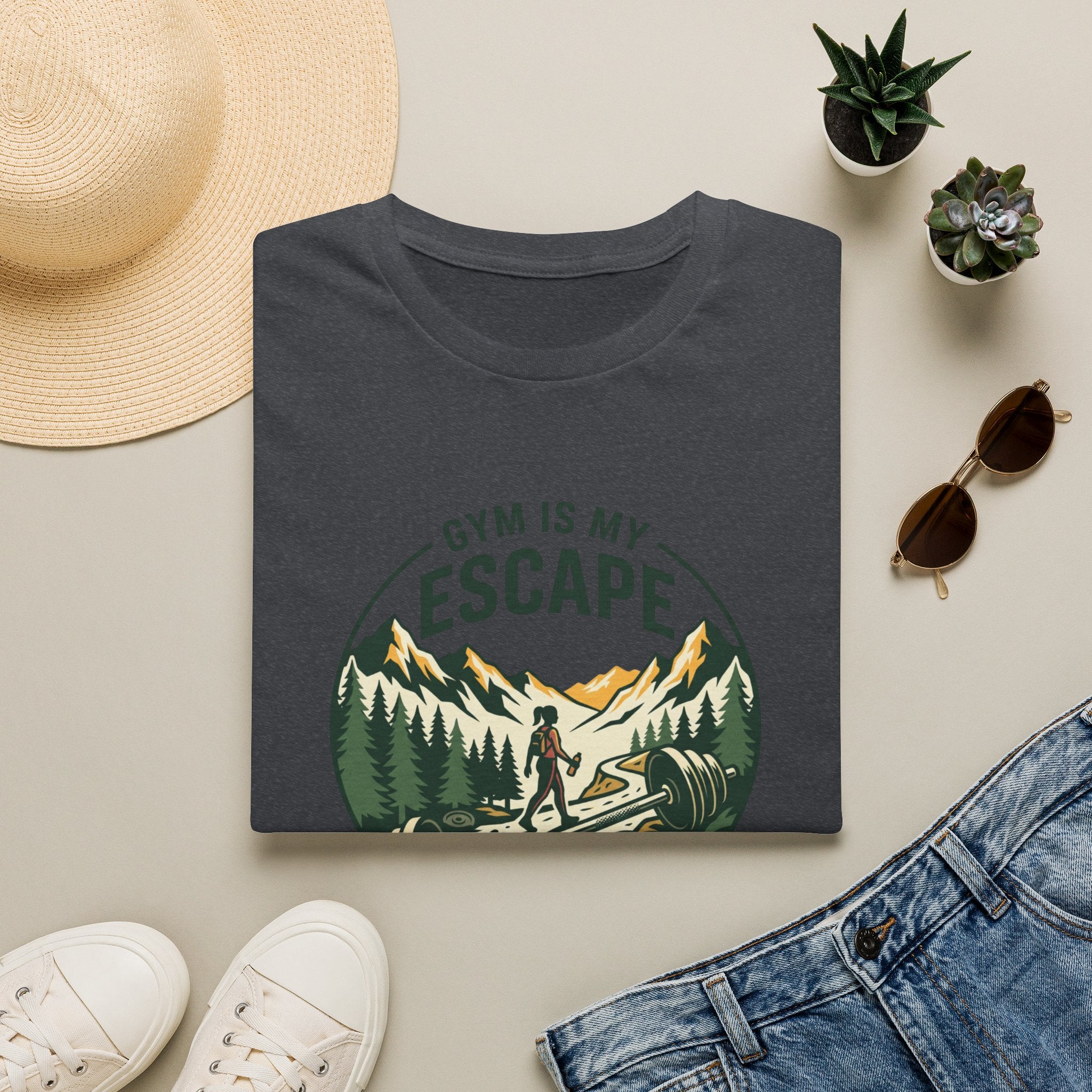 Gym is my escape - Adventure style T-Shirt