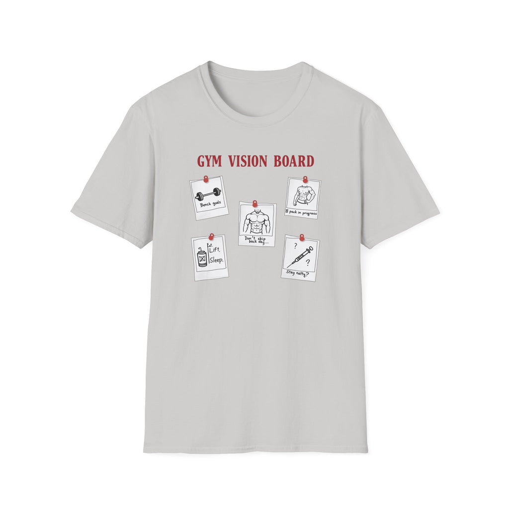 Gym Vision Board – Gains with a Side of Sarcasm T-Shirt