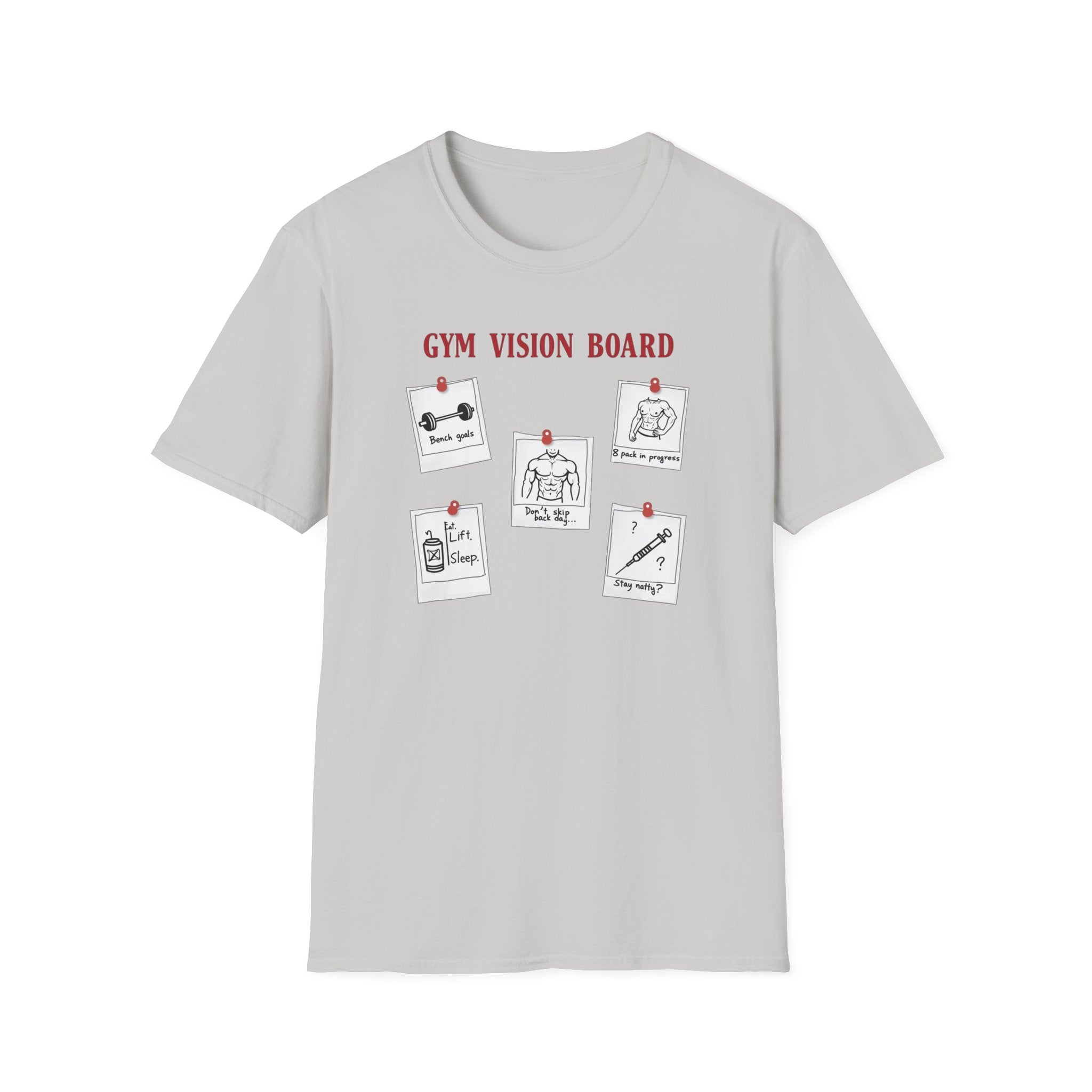 Gym Vision Board – Gains with a Side of Sarcasm T-Shirt