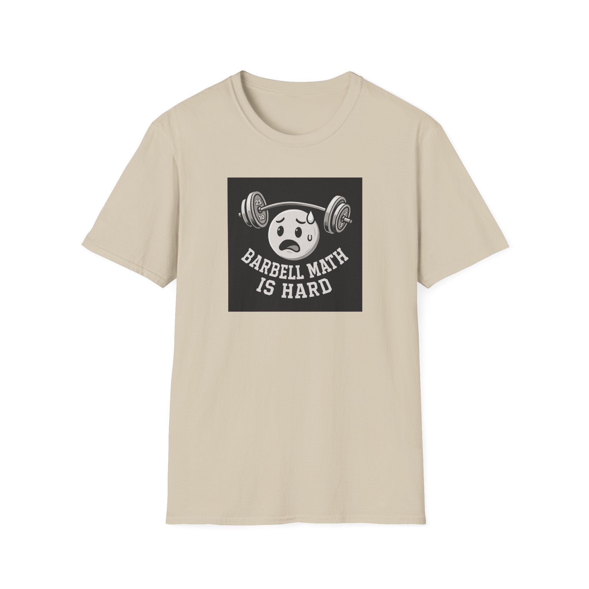 Barbell Math Is Hard – Confused Emoji Gym Tee T-Shirt