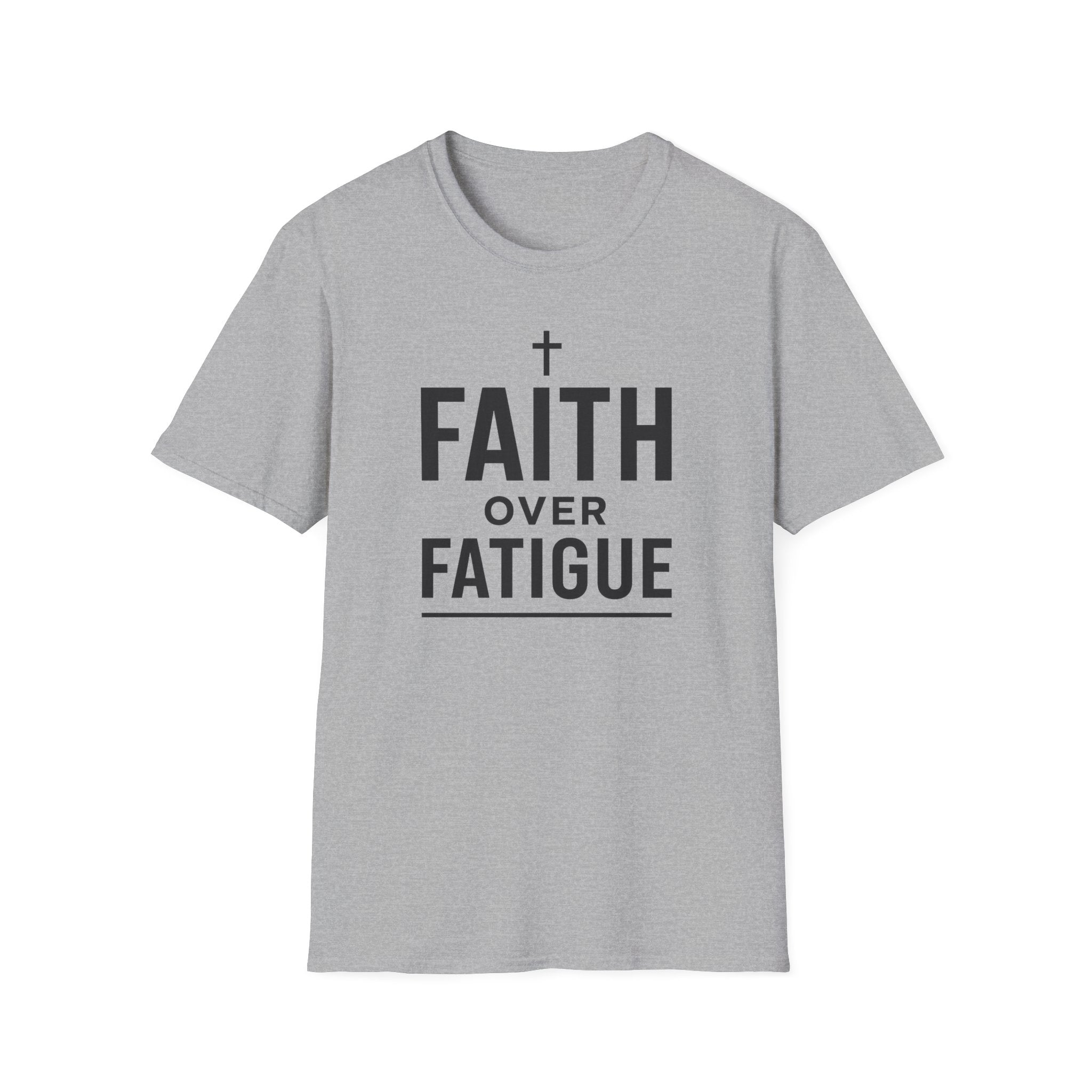 Faith Over Fatigue – Cross & Endurance Bold Tshirt