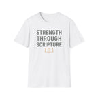 Strength Through Scripture – Bold Faith & Fitness Statement Tshirt
