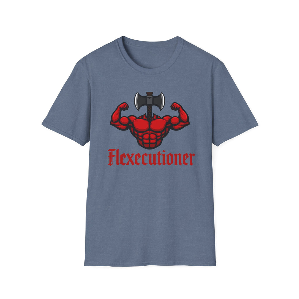Flexecutioner – Muscular Axe Warrior Emblem T-Shirt