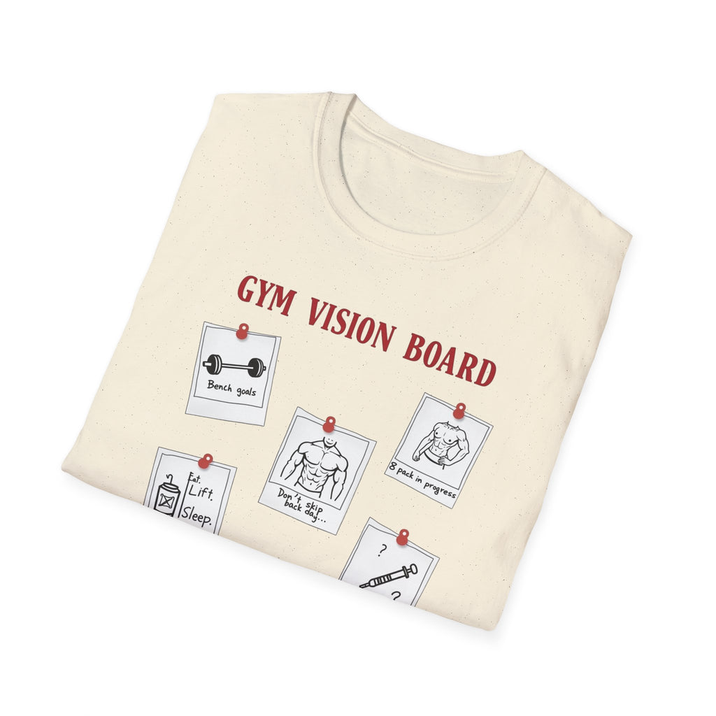 Gym Vision Board – Gains with a Side of Sarcasm T-Shirt