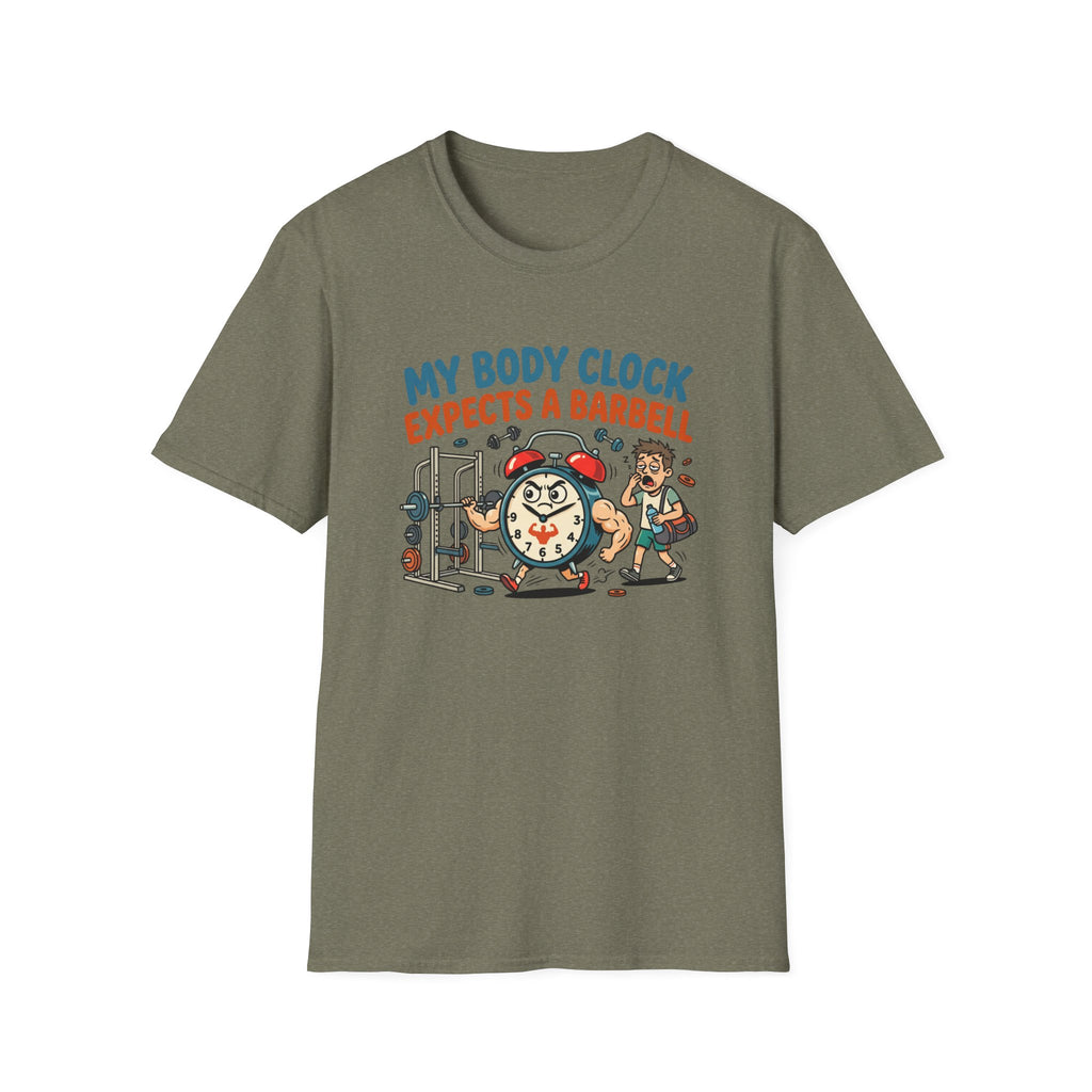 Body clock expects barbell T-Shirt