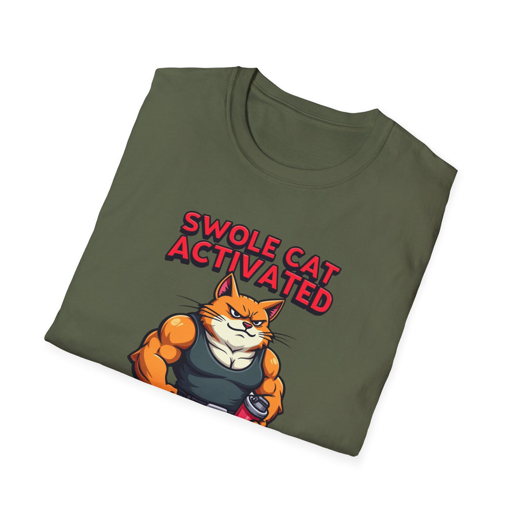 Swole Cat Activated – Pre-Workout Pouncer Edition T-Shirt