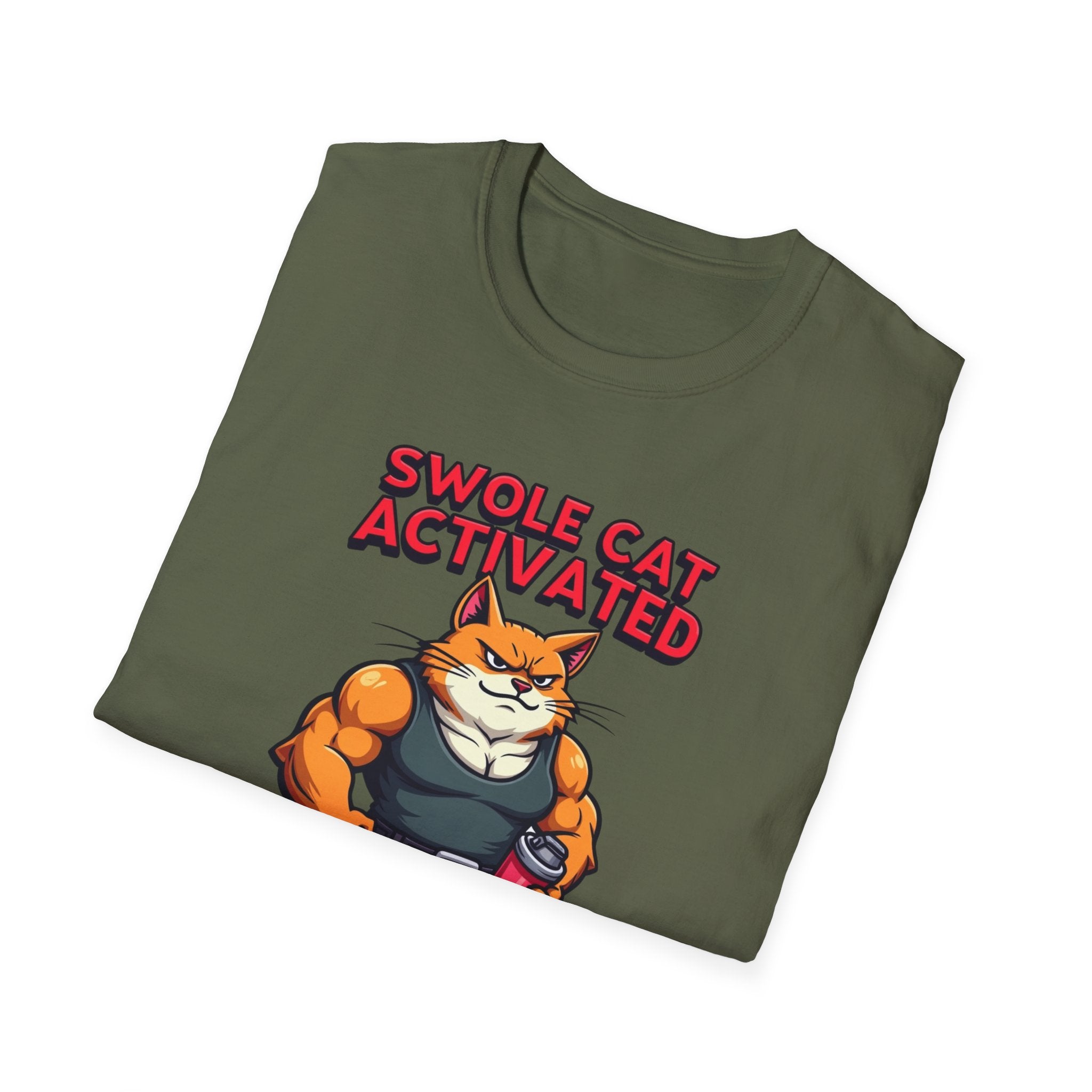 Swole Cat Activated – Pre-Workout Pouncer Edition T-Shirt
