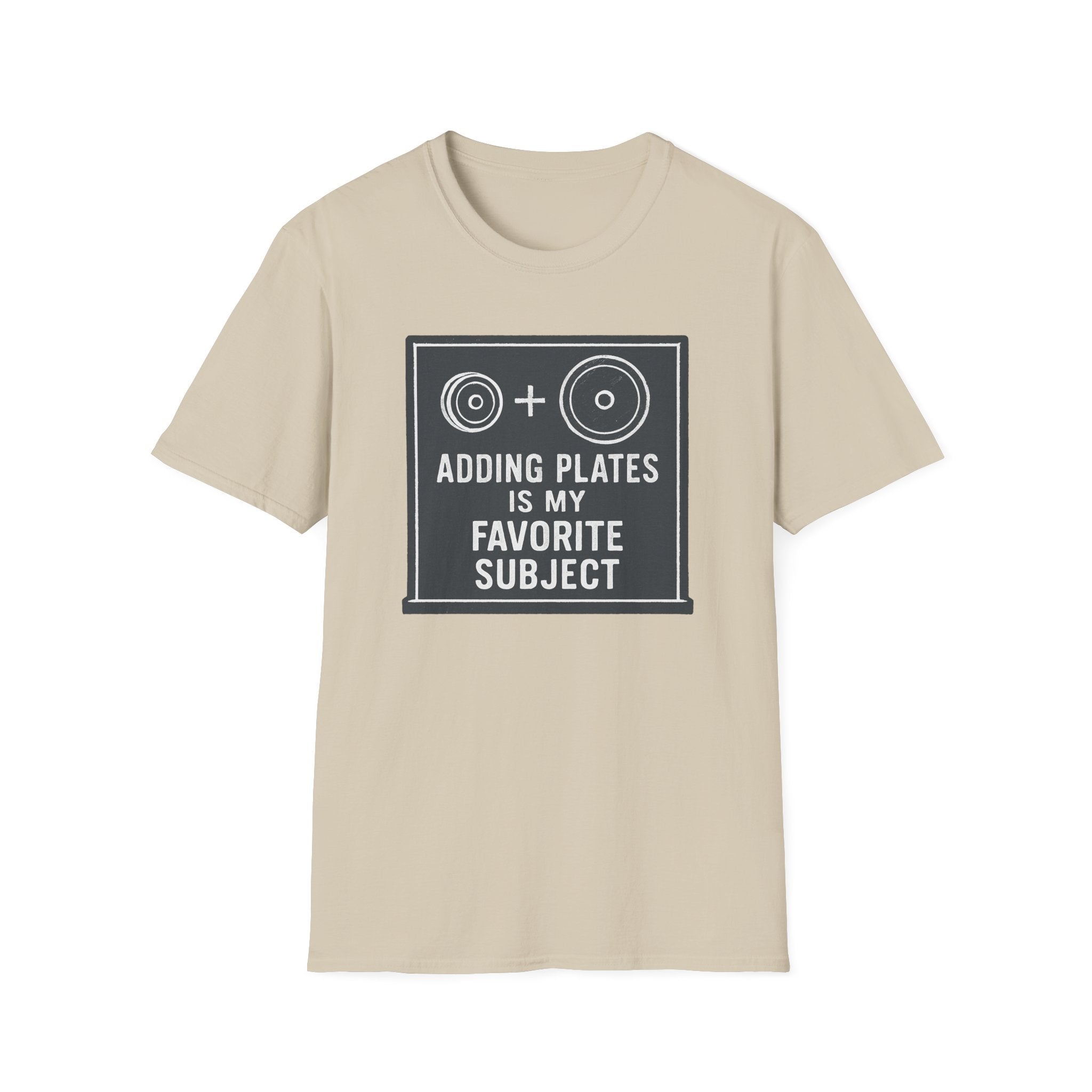 Adding Plates Is My Favorite Subject – Minimal Chalkboard Stylen Tshirt