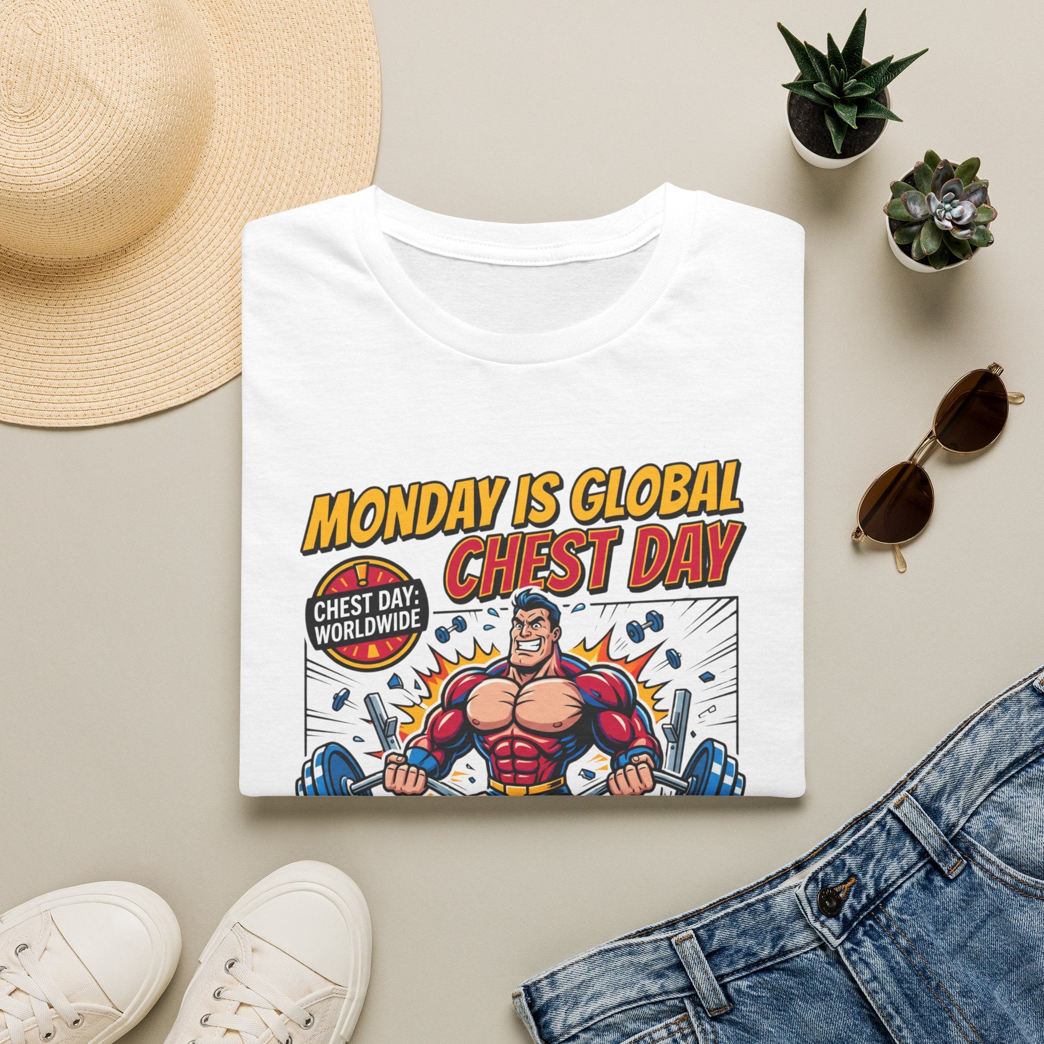 Monday is Global chest day - Comic T-Shirt