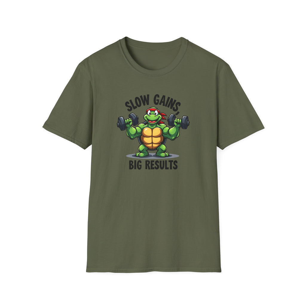 Slow Gains, Big Results – Turtle Power Edition T-Shirt