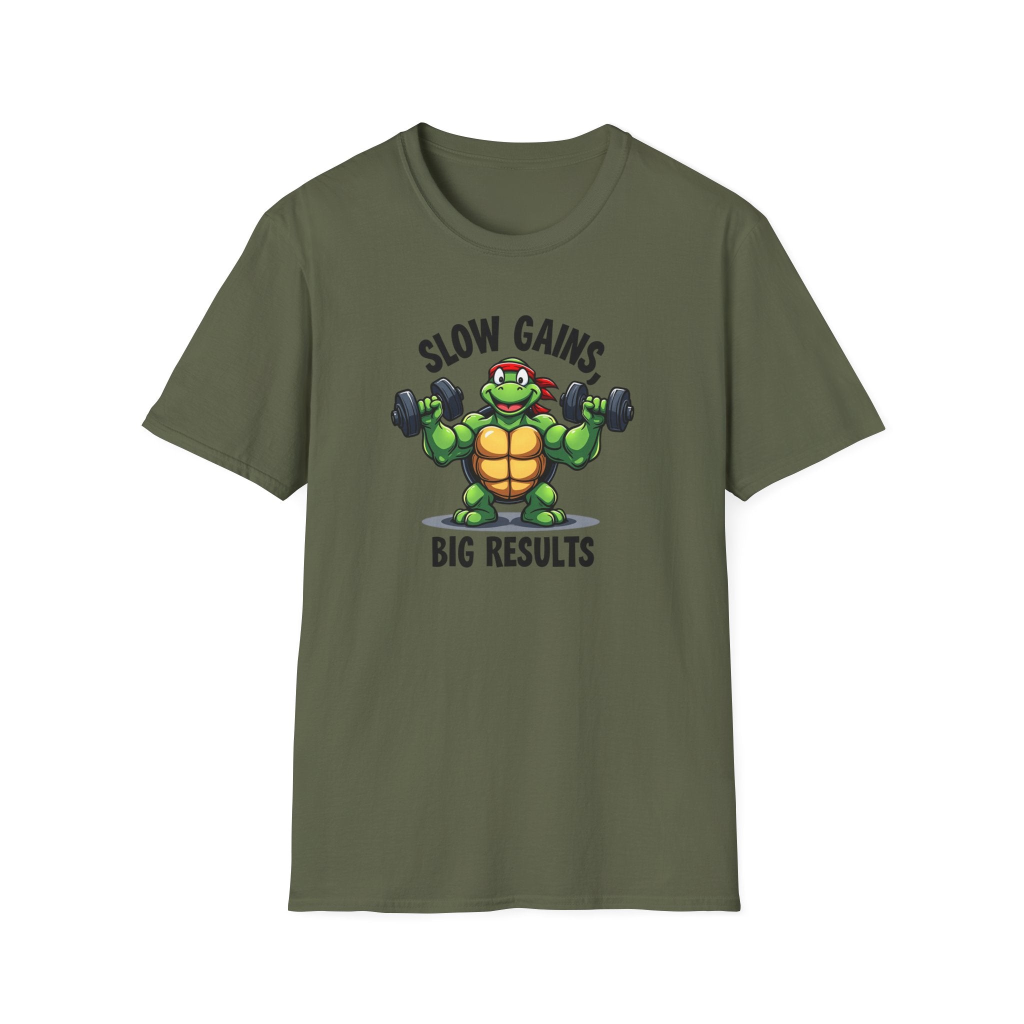 Slow Gains, Big Results – Turtle Power Edition T-Shirt