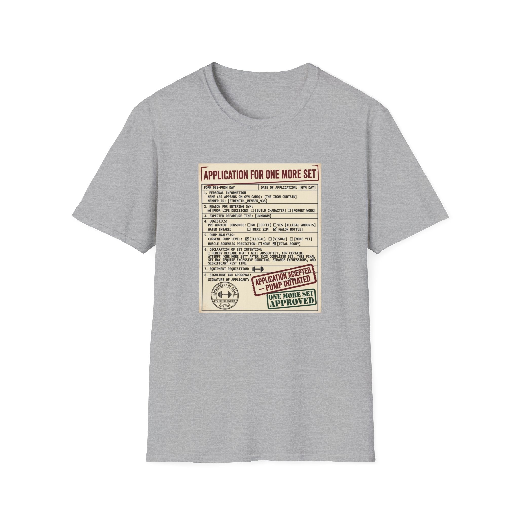 Application for one more set -  Push day T-Shirt