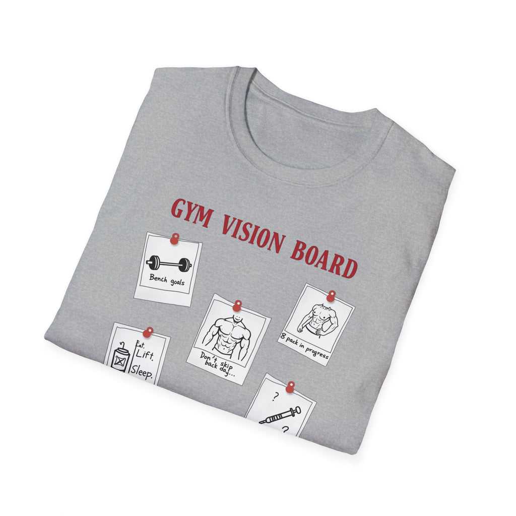 Gym Vision Board – Gains with a Side of Sarcasm T-Shirt
