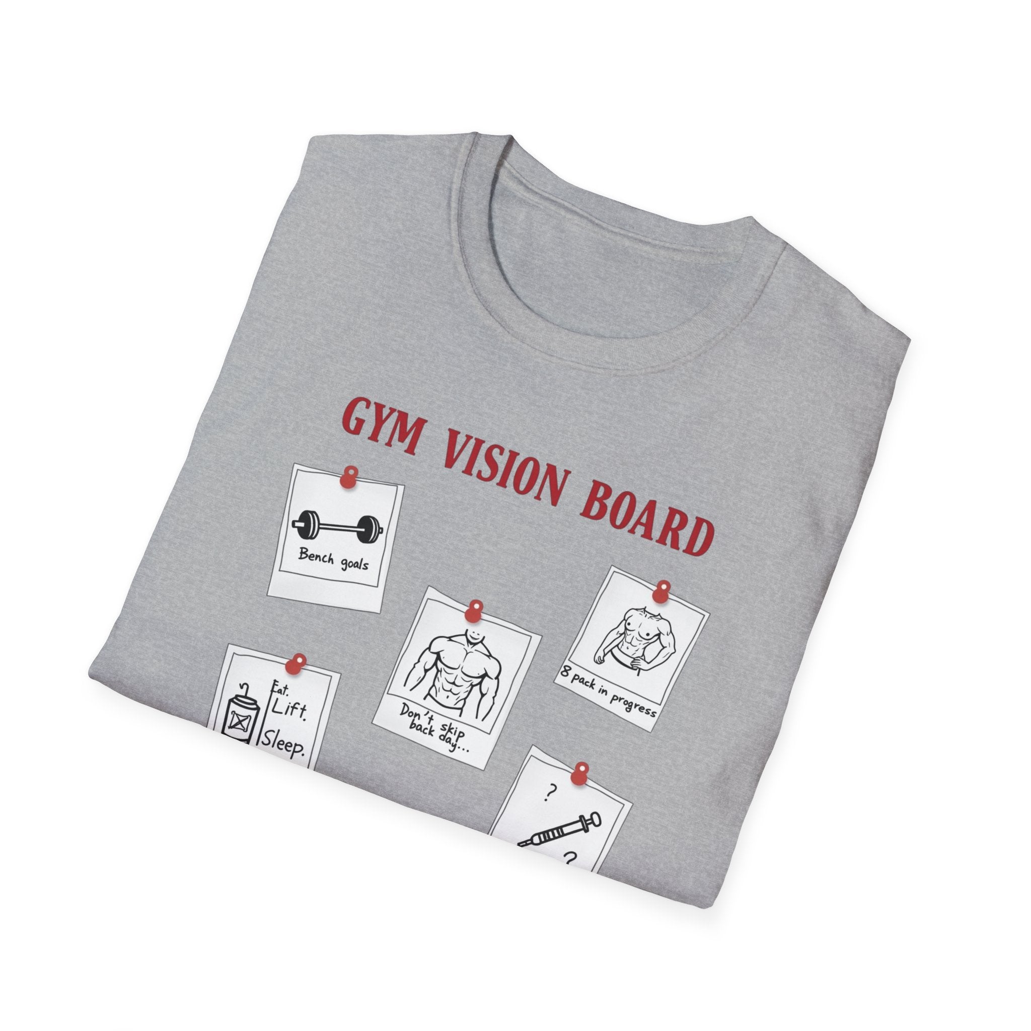 Gym Vision Board – Gains with a Side of Sarcasm T-Shirt