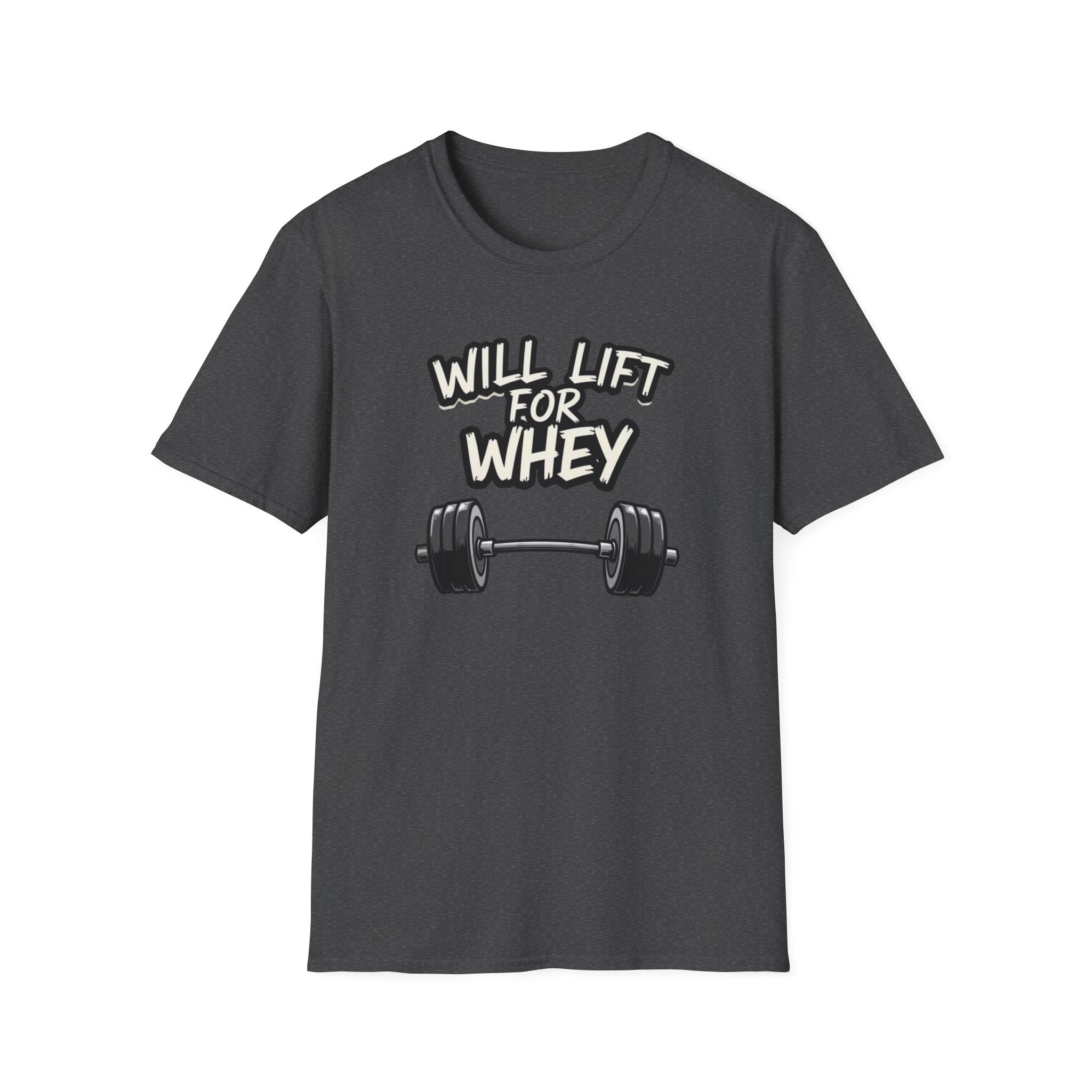 Will Lift for Whey – Monochrome Barbell Edition T-Shirt
