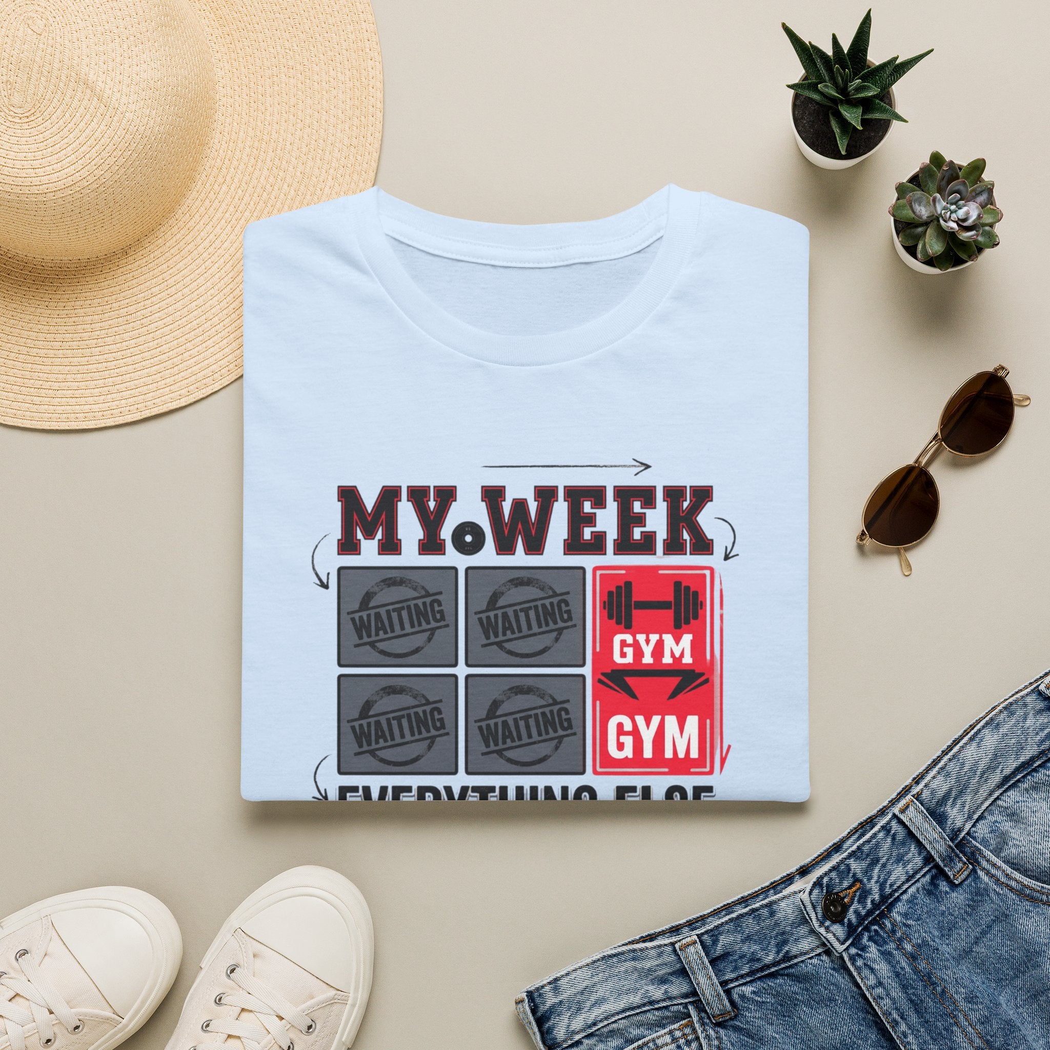 Waiting for gym - Week schedule T-Shirt