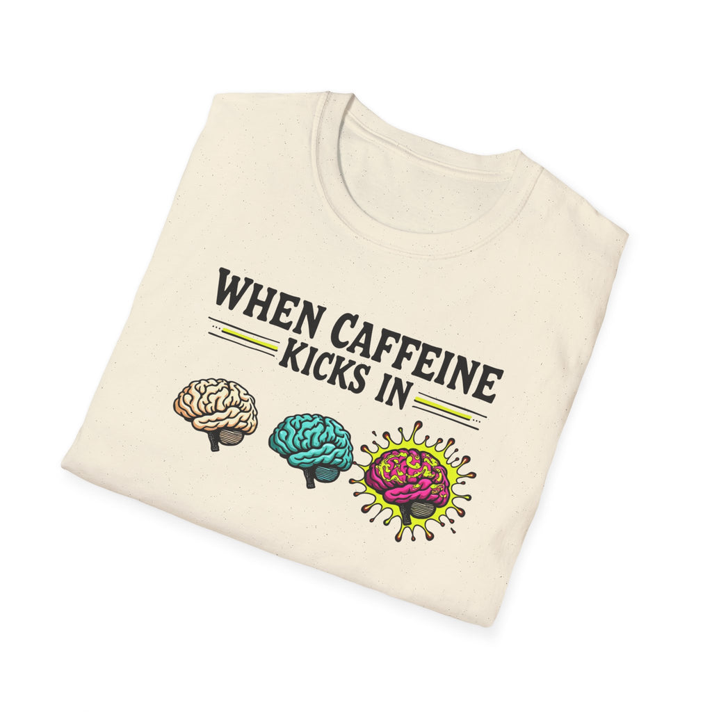 When Caffeine Kicks In – Comic Pop Brain Burst T-Shirt