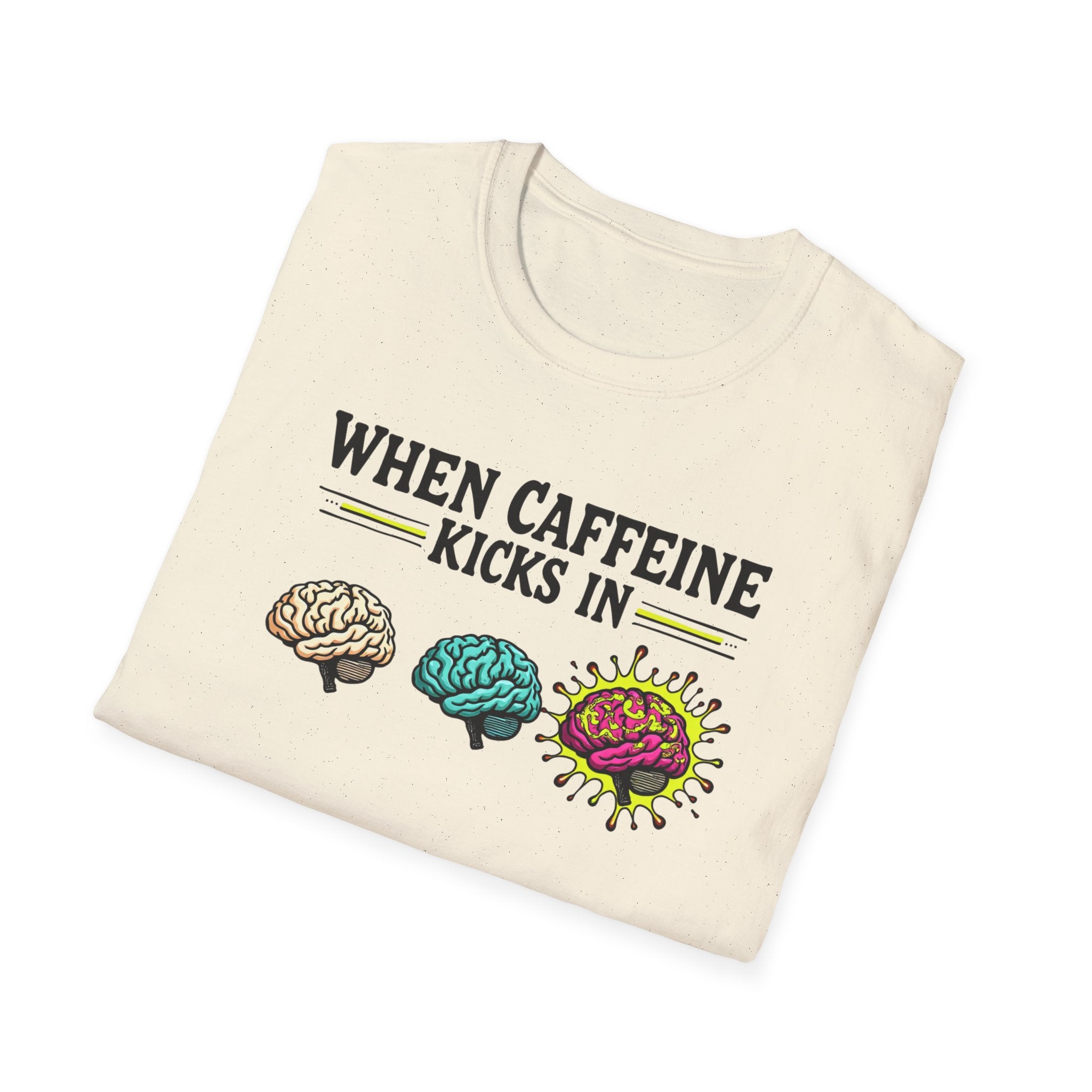 When Caffeine Kicks In – Comic Pop Brain Burst T-Shirt