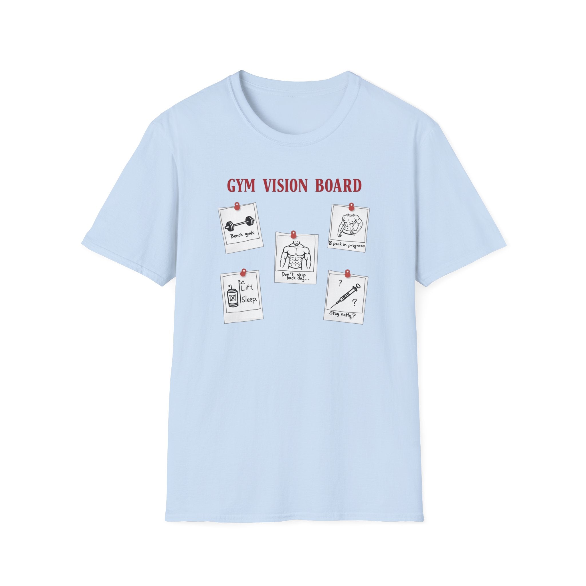 Gym Vision Board – Gains with a Side of Sarcasm T-Shirt