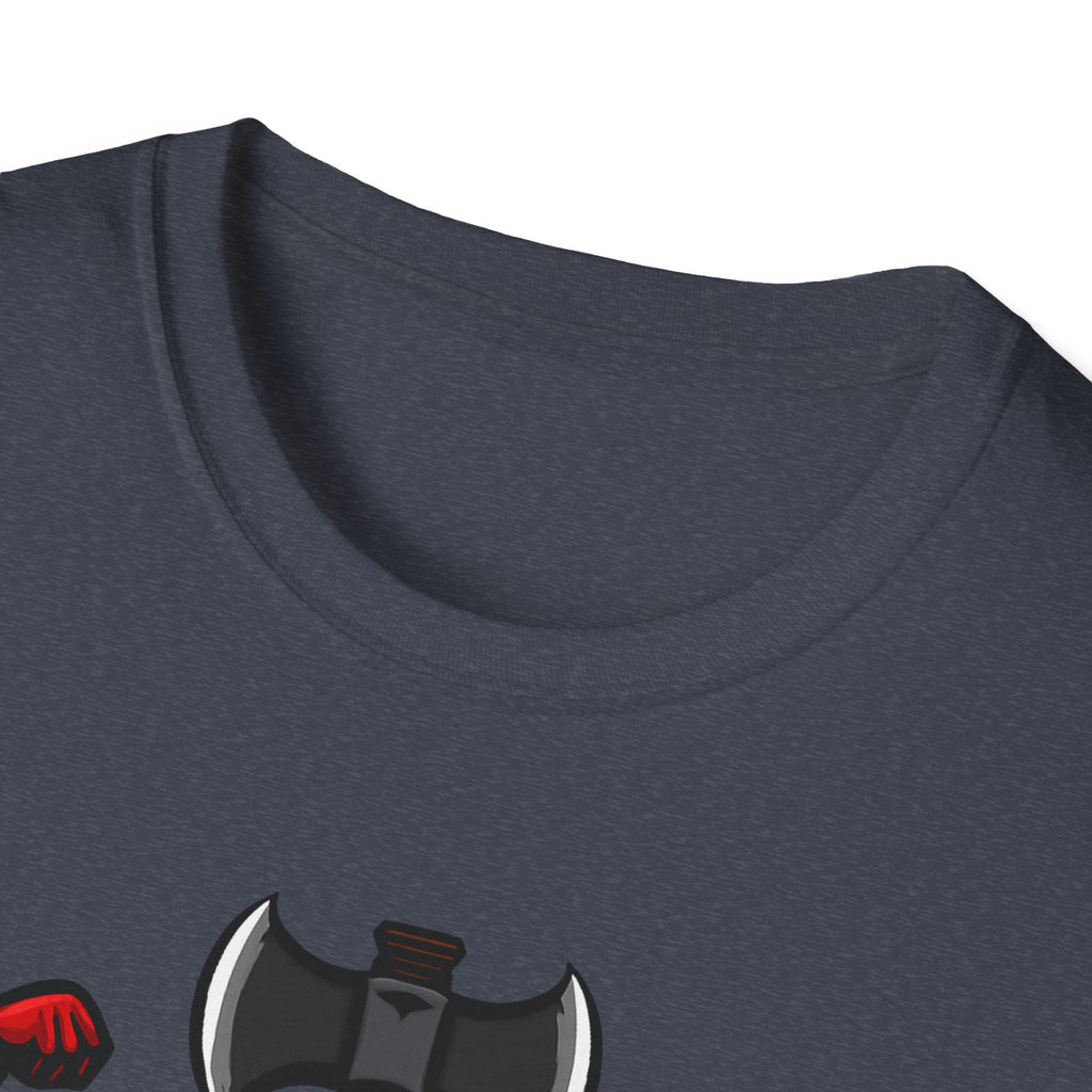 Flexecutioner – Muscular Axe Warrior Emblem T-Shirt