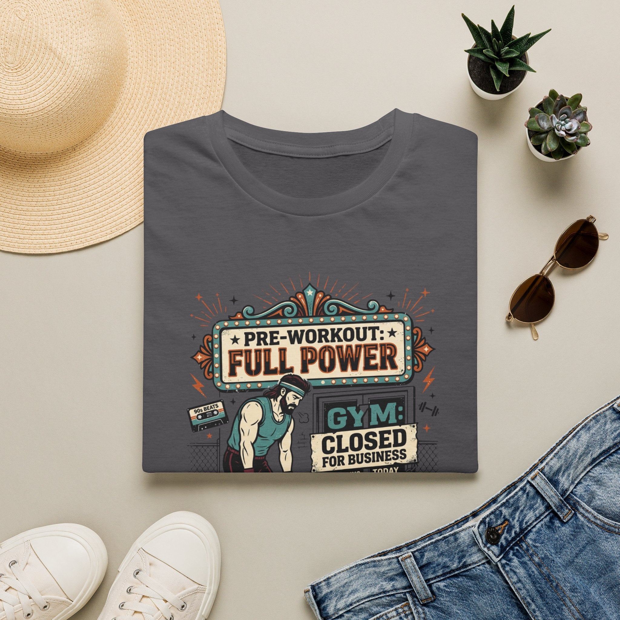 Pre workout _ Full power, Gym _ Closed T-Shirt