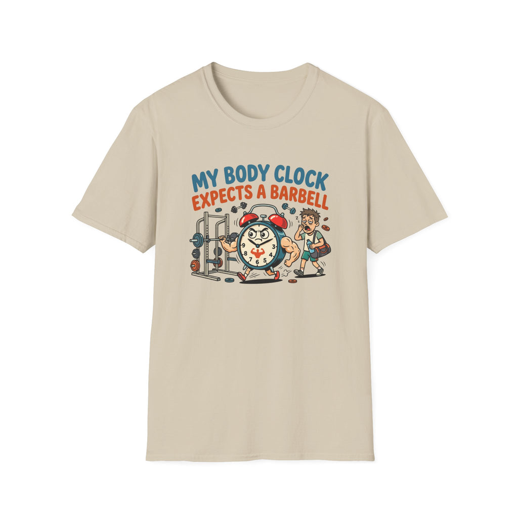 Body clock expects barbell T-Shirt
