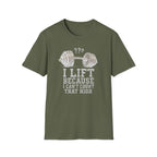 I Lift Because I Can’t Count That High – Heavy Barbell Edition T-Shirt