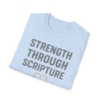 Strength Through Scripture – Bold Faith & Fitness Statement Tshirt