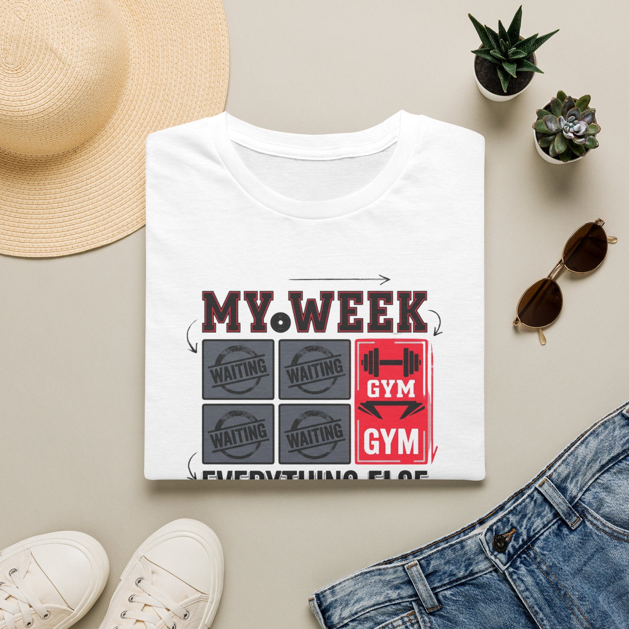 Waiting for gym - Week schedule T-Shirt