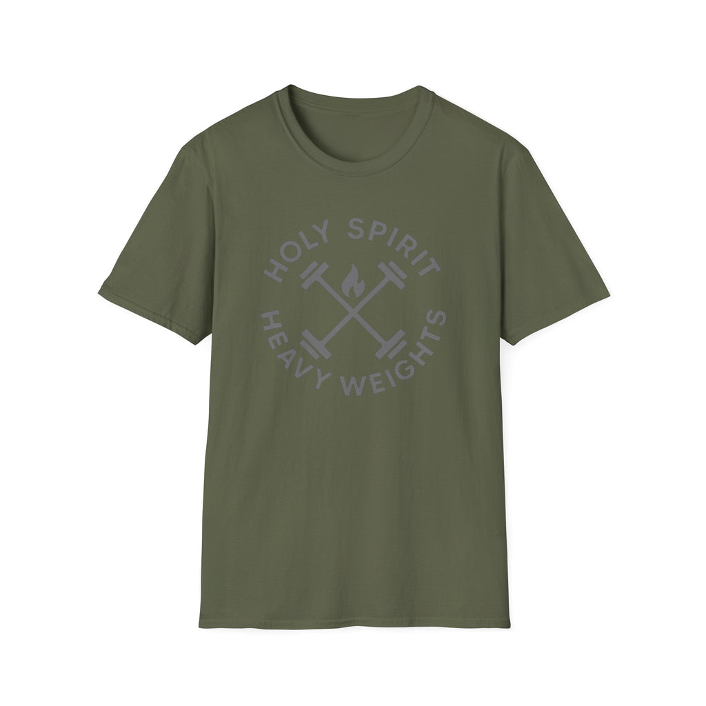 Holy Spirit. Heavy Weights. – Crossed Barbells Emblem Tshirt