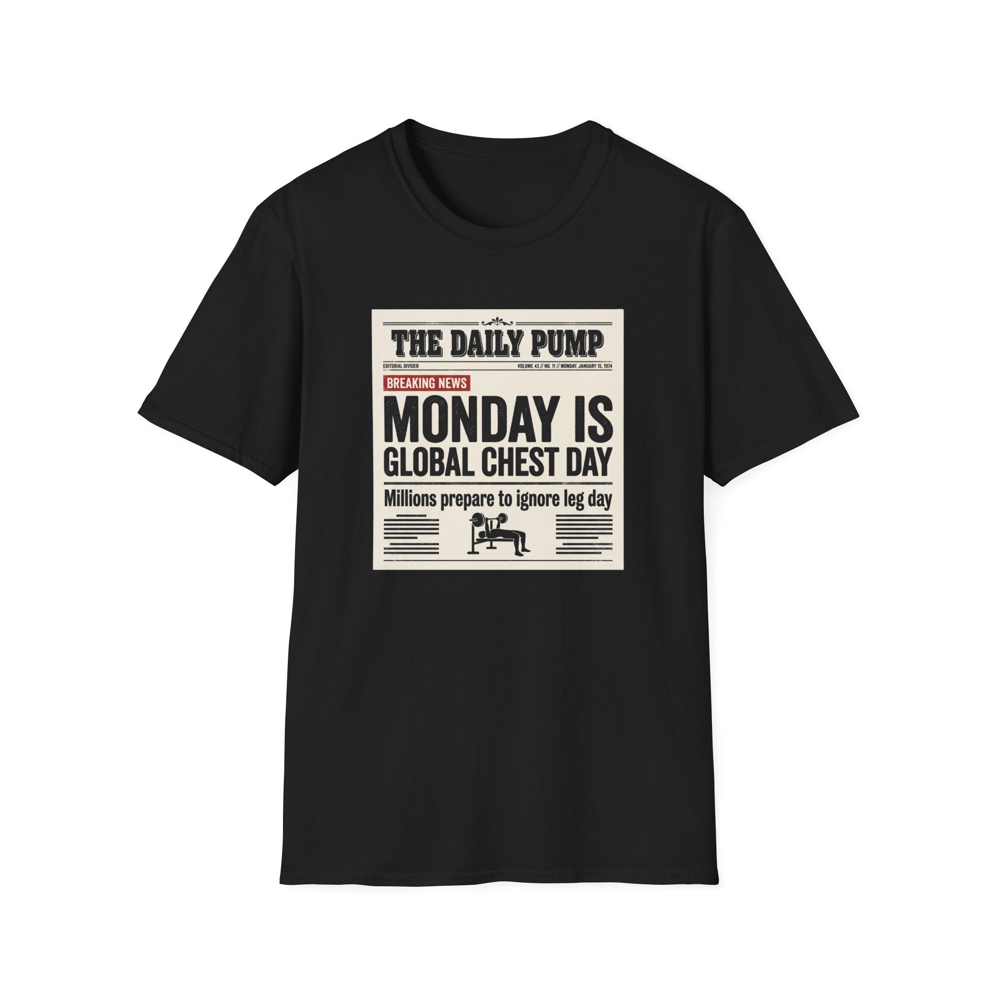 Monday is Global chest day - News style T-Shirt