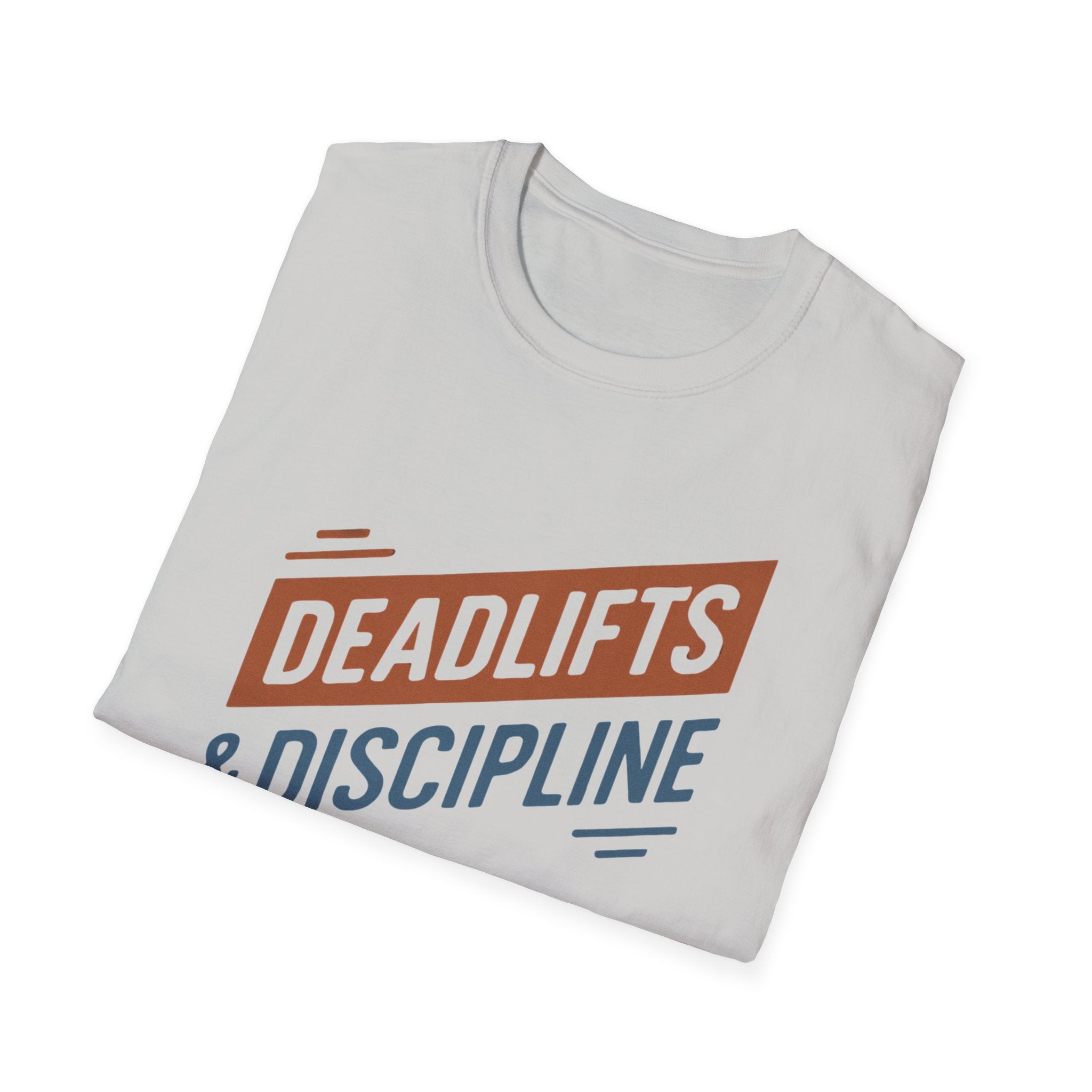 Deadlifts & Discipline – Dynamic Duo-Tone Banner T-Shirt