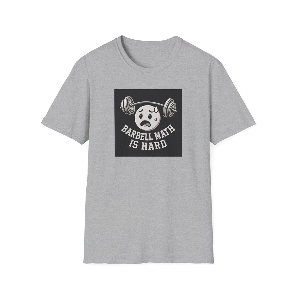 Barbell Math Is Hard – Confused Emoji Gym Tee T-Shirt