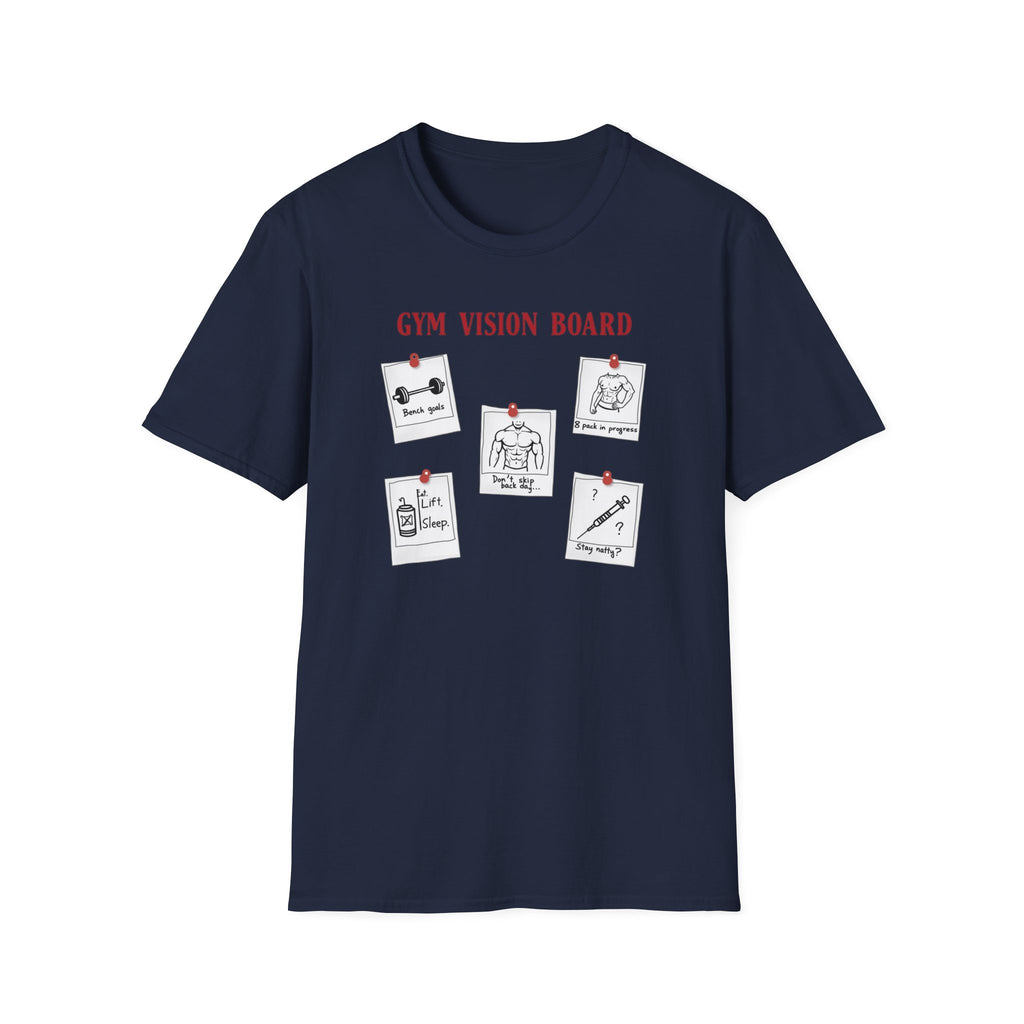Gym Vision Board – Gains with a Side of Sarcasm T-Shirt