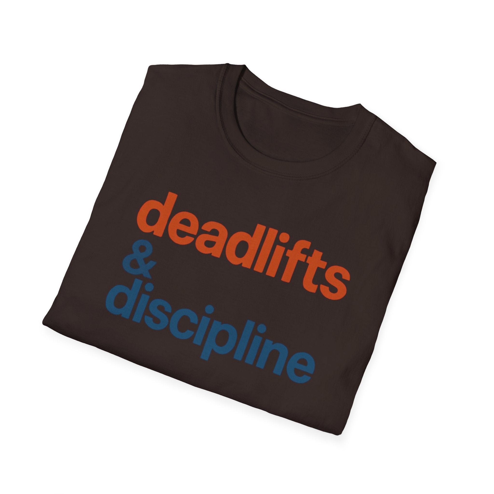 Deadlifts & Discipline – Bold Gym Typography T-Shirt