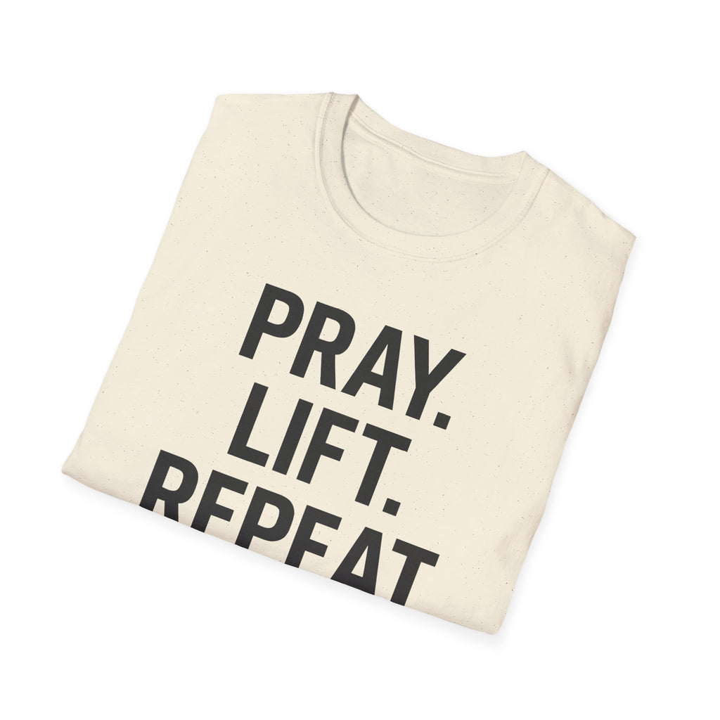 Pray. Lift. Repeat. – Faith and Focus Gym Tshirt