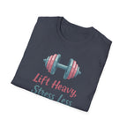 Lift Heavy, Stress Less – Barbell Bliss Edition T-Shirt