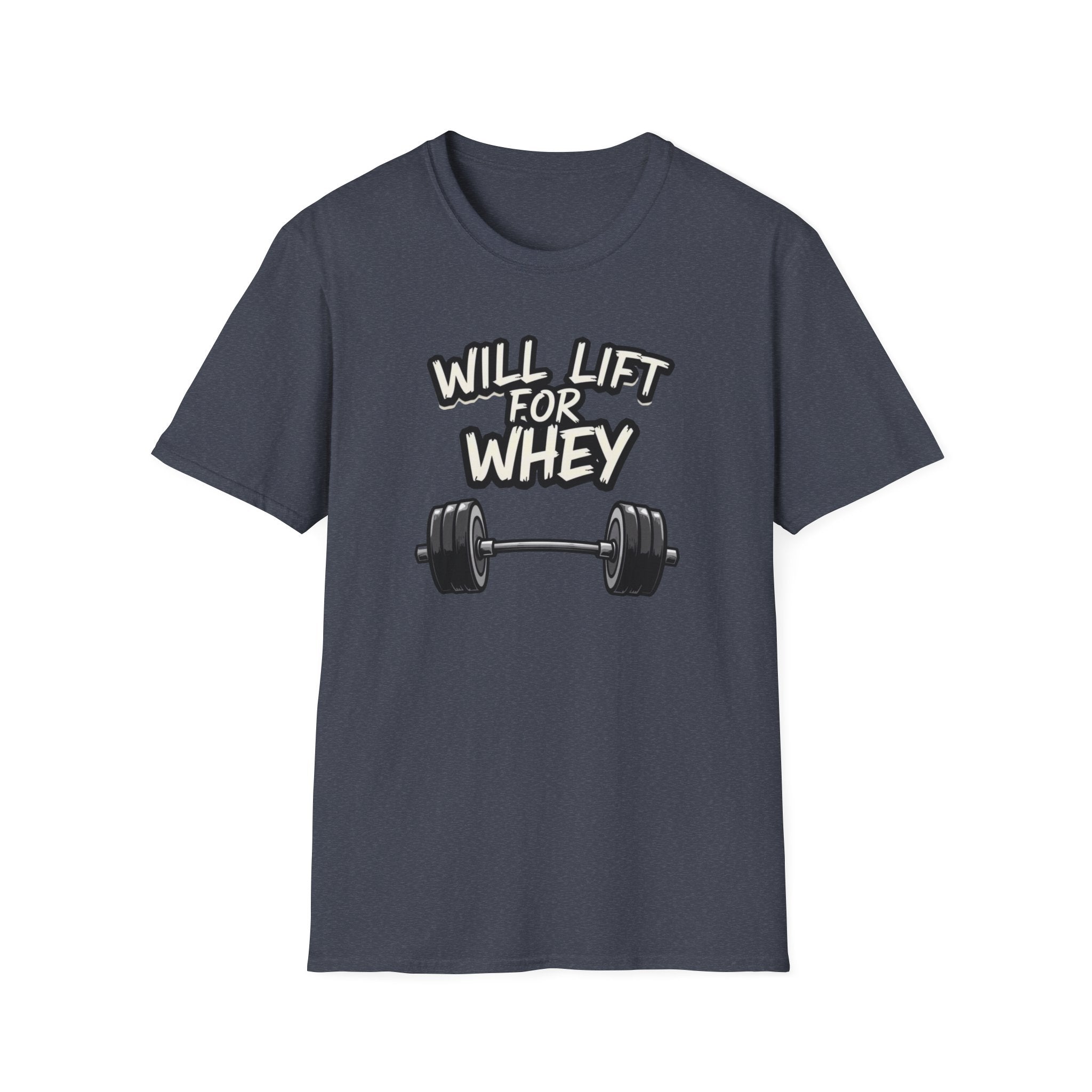 Will Lift for Whey – Monochrome Barbell Edition T-Shirt