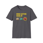 When Caffeine Kicks In Dark edition – Comic Pop Brain Burst T-Shirt