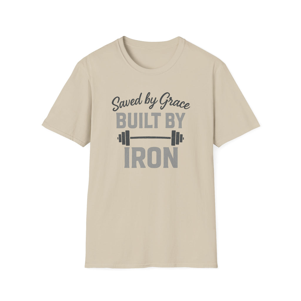 Saved by Grace, Built by Iron – Faith Meets Strength Tshirt