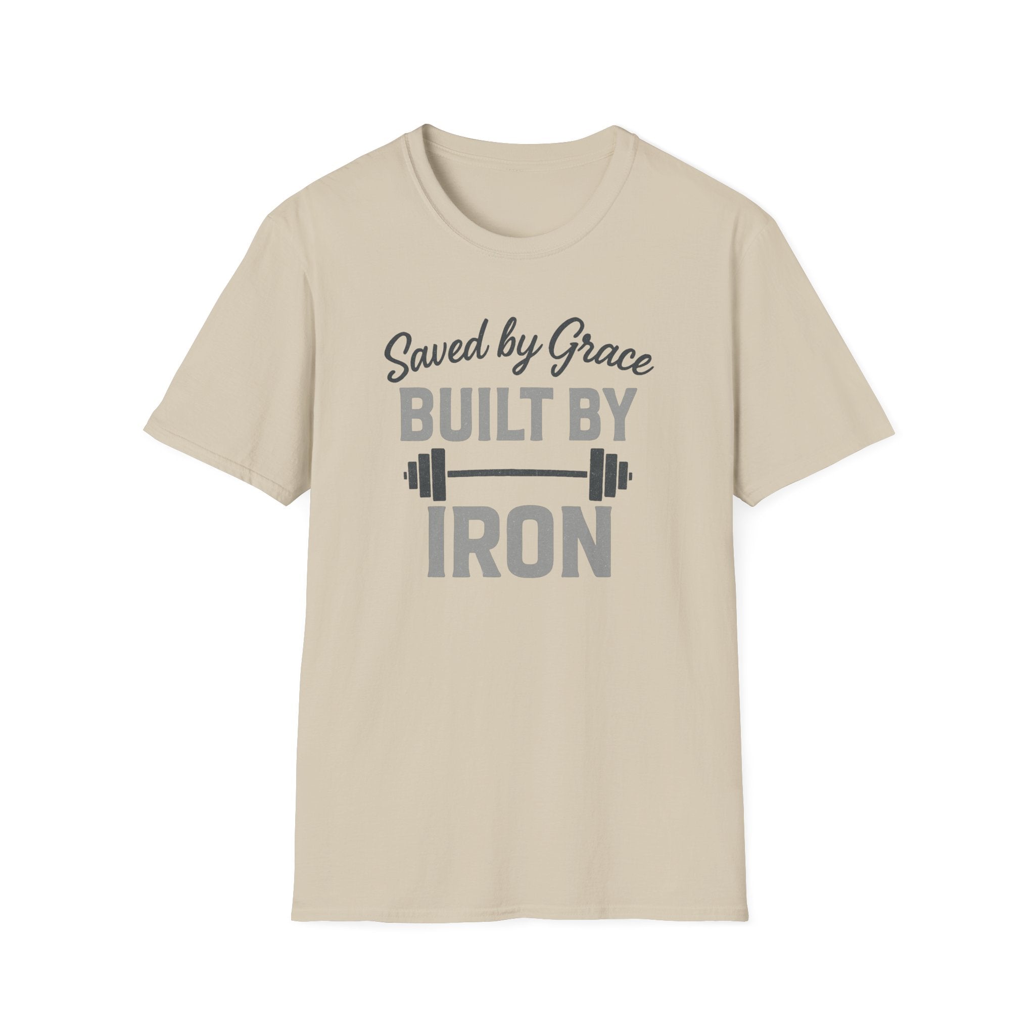 Saved by Grace, Built by Iron – Faith Meets Strength Tshirt