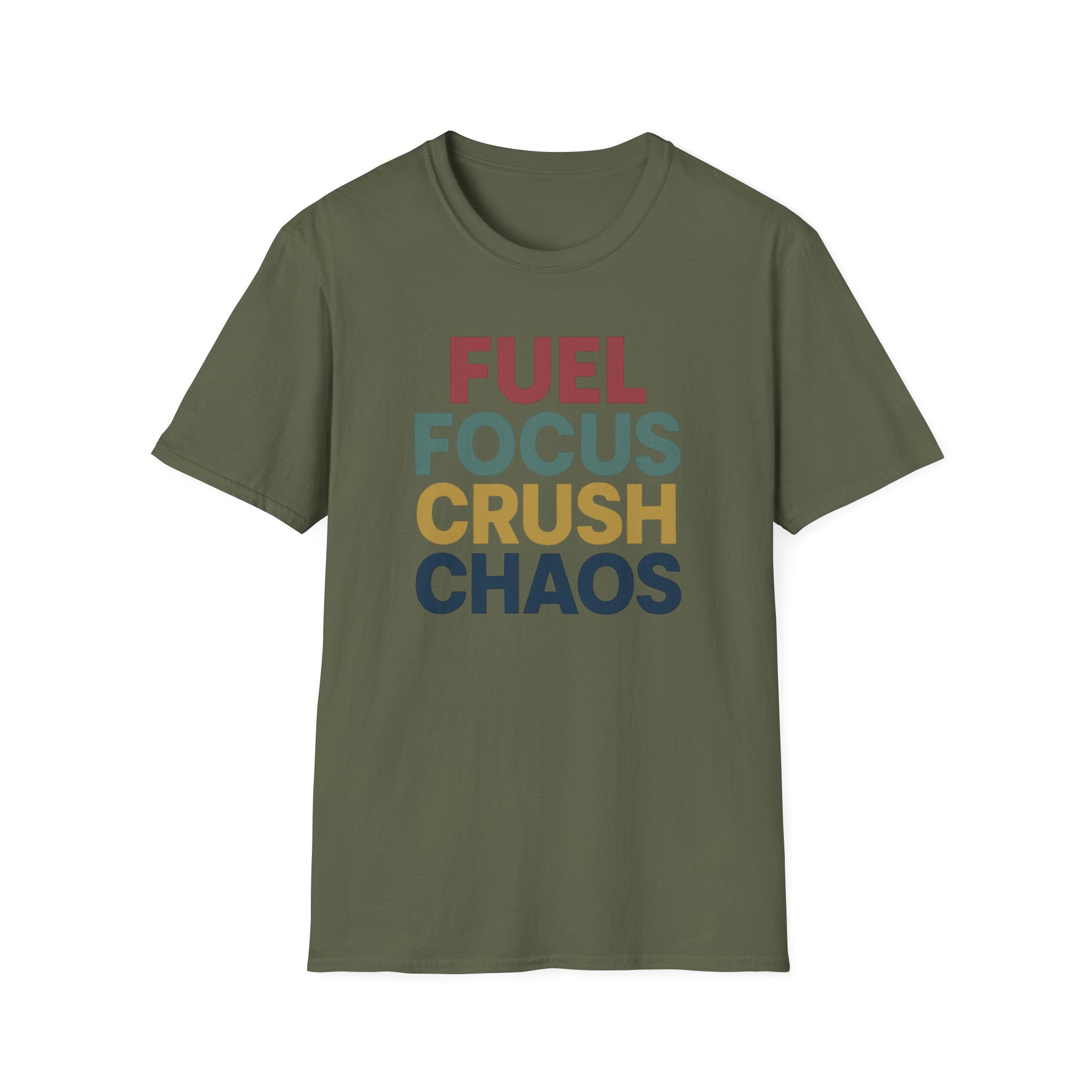 Fuel Focus, Crush Chaos – Bold Retro Powe T-Shirt