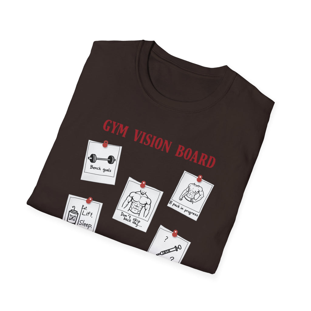 Gym Vision Board – Gains with a Side of Sarcasm T-Shirt