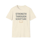 Strength Through Scripture – Bold Faith & Fitness Statement Tshirt