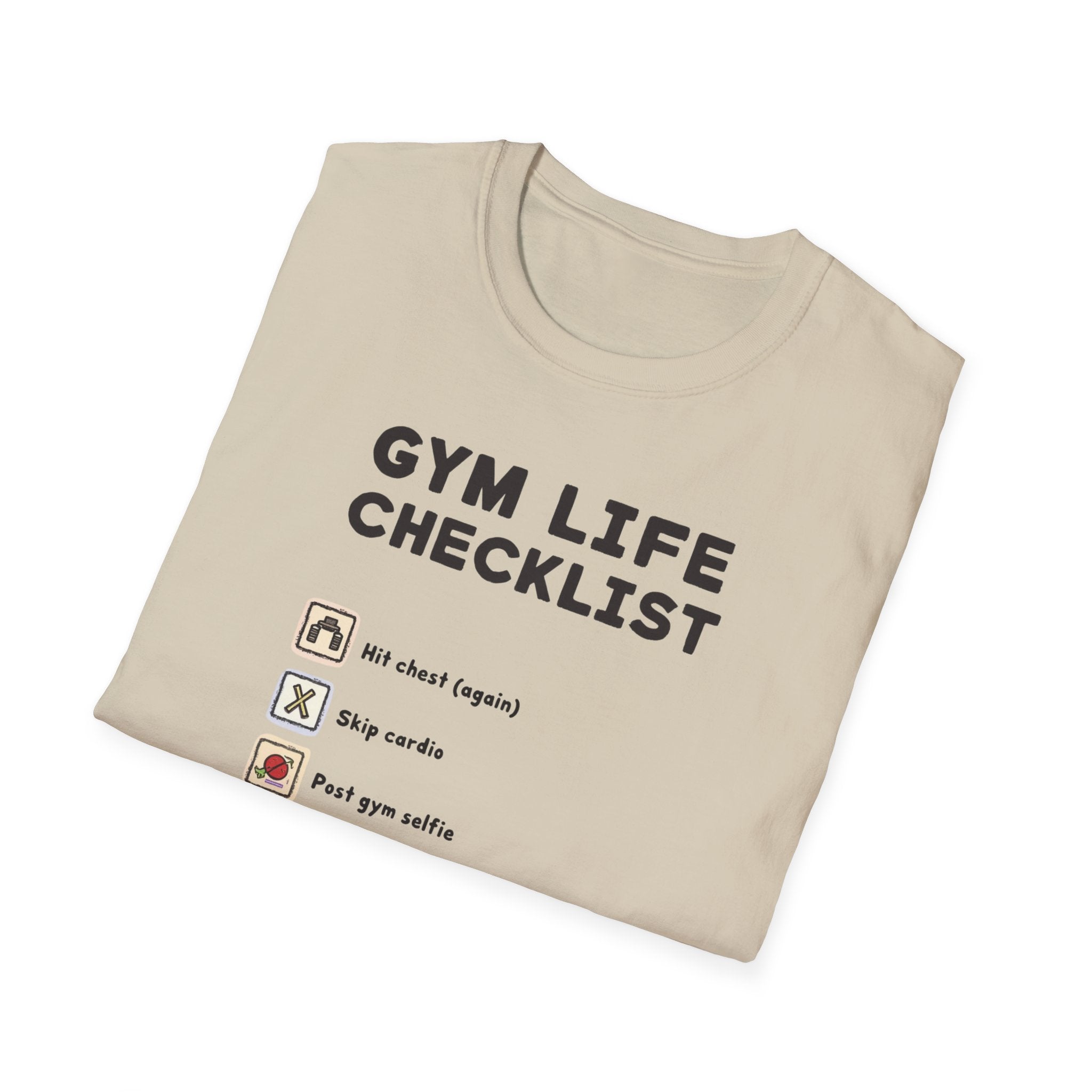 Gym Life Checklist – Satirical Edition T-Shirt