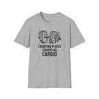 Counting Plates Counts as Cardio – Barbell Humor T-Shirt