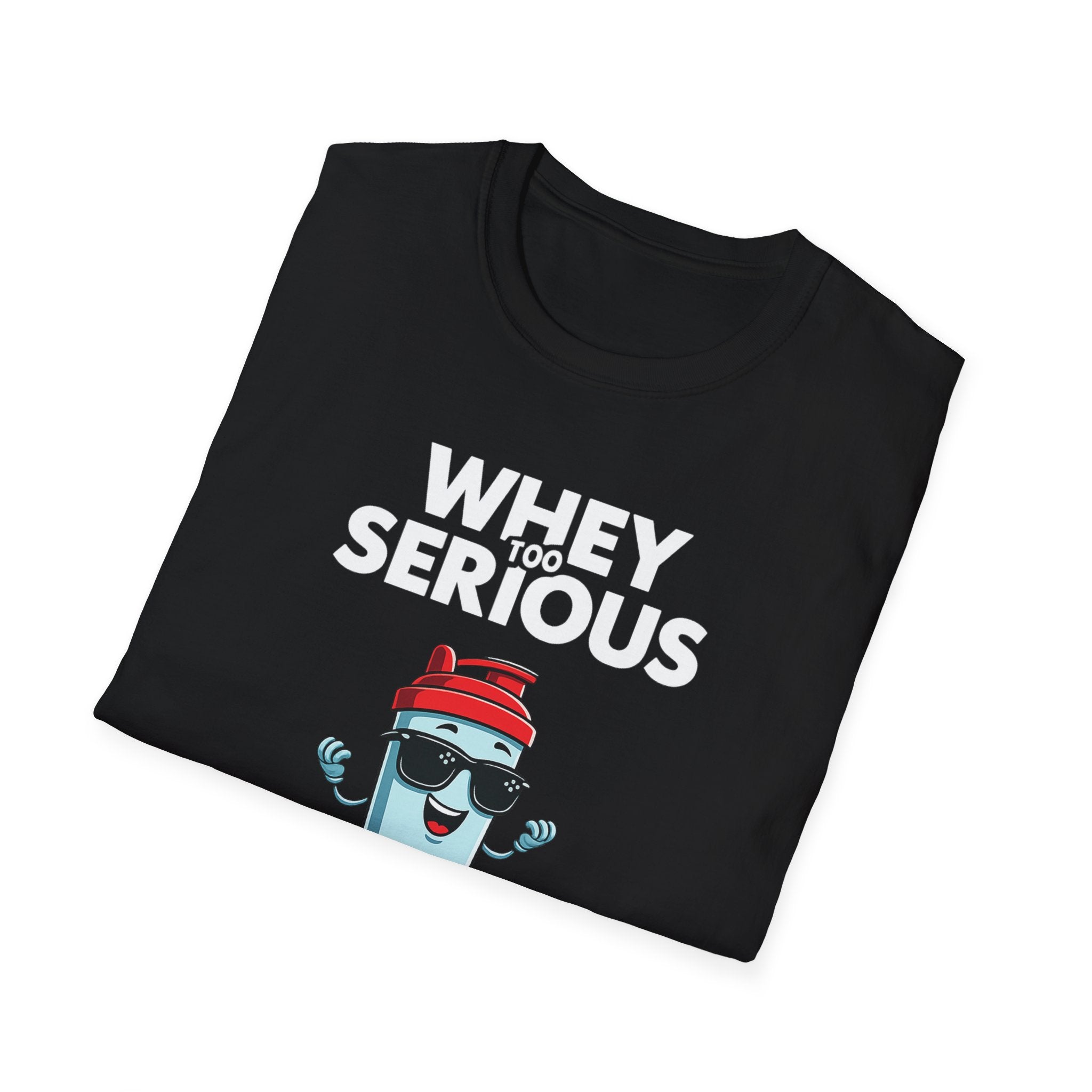Whey Too Serious – Cartoon Shaker Edition T-Shirt