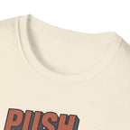 Push Limits. Pull Greatness. — Vertical Retro Stack Edition T-Shirt