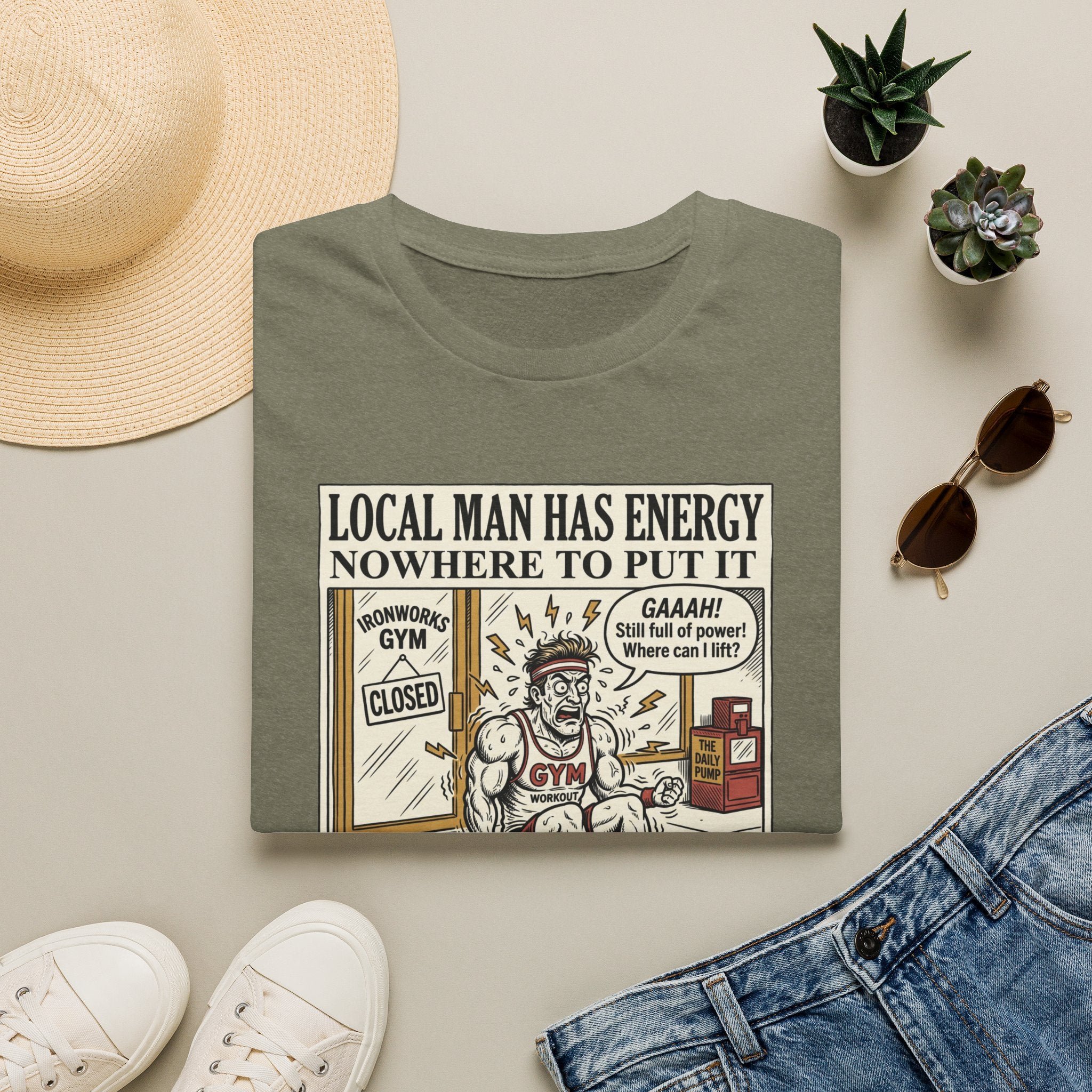 Local man has energy - Nowhere to put it T-Shirt