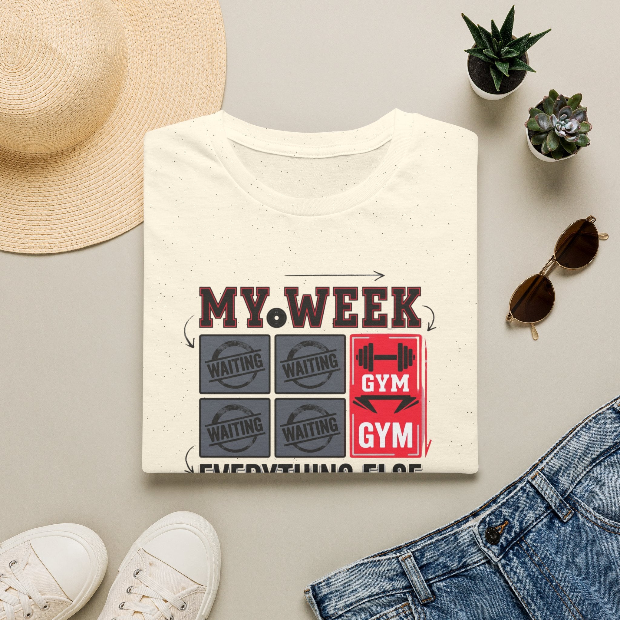 Waiting for gym - Week schedule T-Shirt